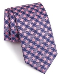 Hot Pink Geometric Silk Tie