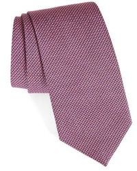 David Donahue Grid Silk Cotton Tie