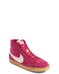 pink suede nike high tops