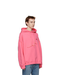 We11done Pink Cut Out Hoodie