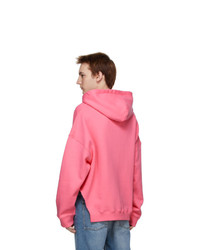 We11done Pink Cut Out Hoodie