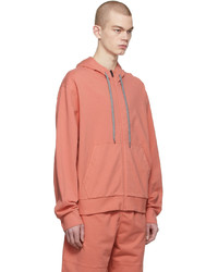 Z Zegna Pink Solid French Terry Hoodie