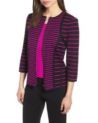 Hot Pink Horizontal Striped Blazer