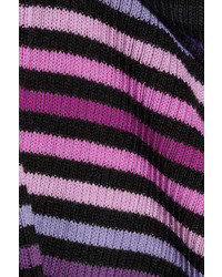 Marc Jacobs Striped Ribbed Cotton Top Pink