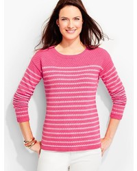 Talbots Bubble Textured Sweater Colorblocked Stripes