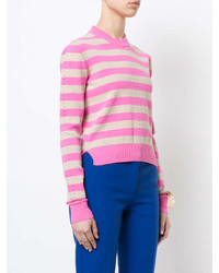 Fendi Striped Perforated Patterned Sweater