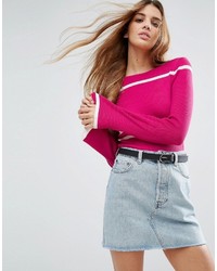 Asos Sweater With Sport Stripe