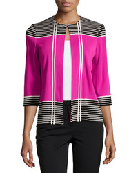 Hot Pink Horizontal Striped Jacket