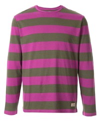 Hot Pink Horizontal Striped Long Sleeve T-Shirt