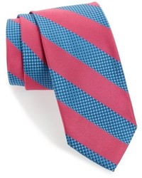 Hot Pink Horizontal Striped Silk Tie
