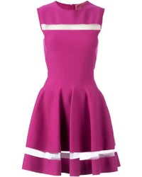 Hot Pink Horizontal Striped Skater Dress