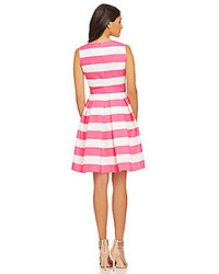 Leslie Fay Striped Jacquard Fit And Flare Dress