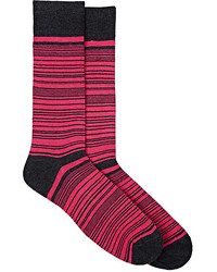 Barneys New York Striped Dotted Mid Calf Socks