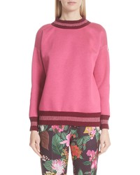 Hot Pink Horizontal Striped Sweatshirt