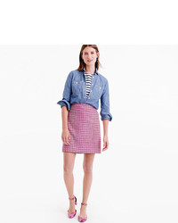 J.Crew Mini Skirt In Pink Houndstooth