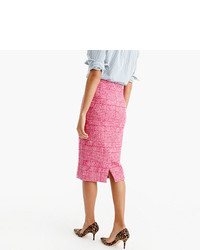 J.Crew Pencil Skirt In Pink Houndstooth