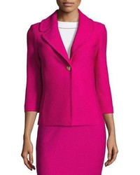 St. John Collection Honeycomb Knit 34 Sleeve Jacket Orchid