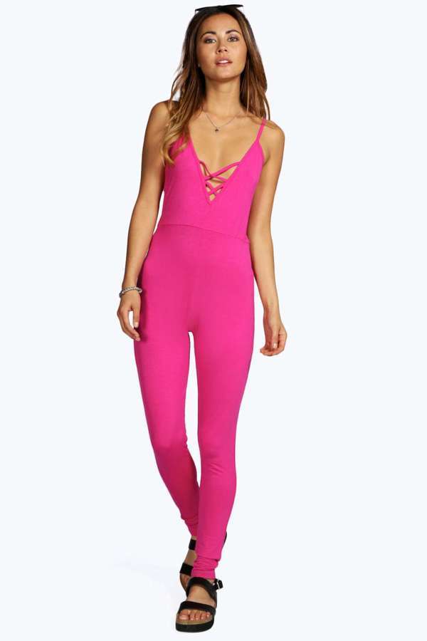 criss cross front jumpsuit