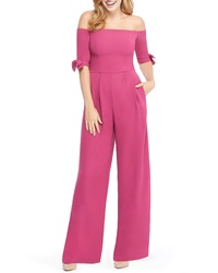 Gal Meets Glam Collection Meredith Crepe Off The Shoulder Jumpsuit
