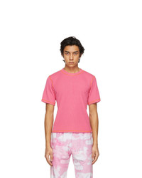 Hot Pink Knit Crew-neck T-shirt