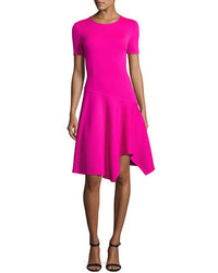 St. John Collection Milano Knit Handkerchief Hem Dress Pink