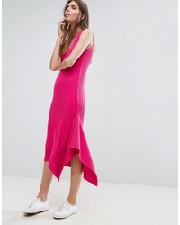 Asos Knitted Dress With V Neck And Hem Detail