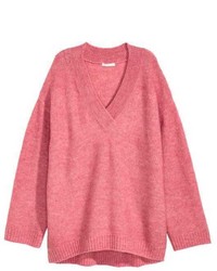 Hot Pink Knit Oversized Sweater