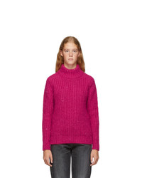 Hot Pink Knit Sequin Turtleneck