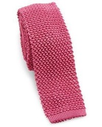 Hot Pink Knit Silk Tie