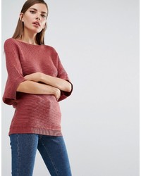 Sisley Ribbed Shortsleeve Knitted Sweater