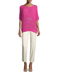Lafayette 148 New York Textured Knit Sweater Camellia