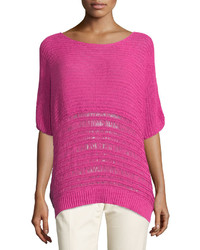 Lafayette 148 New York Textured Knit Sweater Camellia