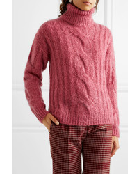 Max Mara Cable Knit Turtleneck Sweater