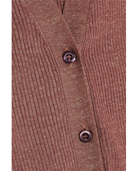 Prada Metallic Ribbed Knit Vest Antique Rose