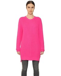 McQ by Alexander McQueen Wool Rib Knit Sweater With Side Zips