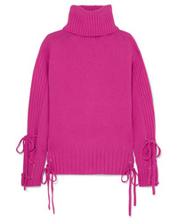 Hot Pink Knit Wool Turtleneck