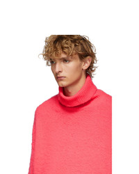 Acne Studios Pink Cashmere And Wool Oversized Nyran Turtleneck