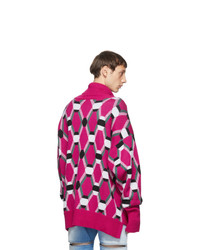 Random Identities Pink Wool Jacquard Sweater