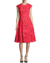 Sachin + Babi Sachin Babi Cap Sleeve Lace A Line Dress Coral