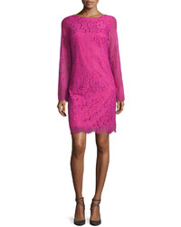 Neiman Marcus V Back Lace Dress Pink