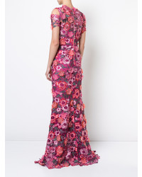 Marchesa Notte 3d Lace Gown
