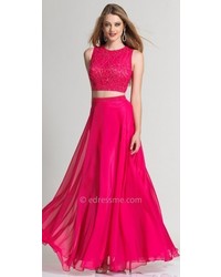 Dave and Johnny Embellished Lace Two Piece Prom Dress