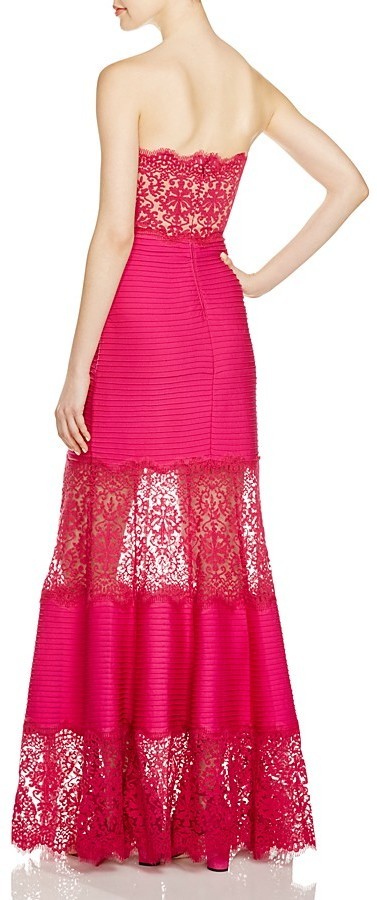 bloomingdale's pink lace dress