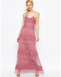 Asos Premium Maxi Dress With Lace Tiers