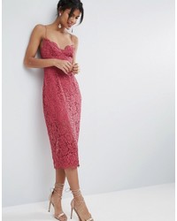 Asos Lace Cami Midi Dress With Strappy Back
