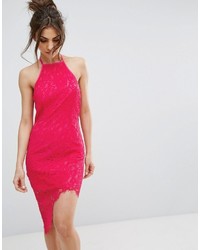 PrettyLittleThing Lace Halterneck Midi Dress