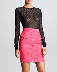 Hot Pink Lace Mini Skirt
