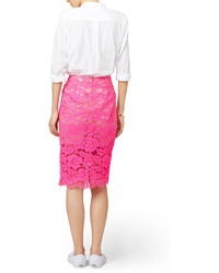 Trina Turk Bretta Pink Lace Skirt