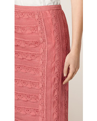 Burberry Tiered Lace Pencil Skirt