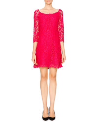 Dolce & Gabbana Cordonetto Lace Sheath Dress Shocking Pink